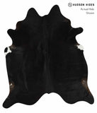 Solid Black Cowhide Rug #13287