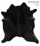 Solid Black Cowhide Rug #13299
