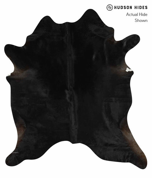 Solid Black Cowhide Rug #13299