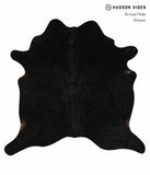 Solid Black Cowhide Rug #13331
