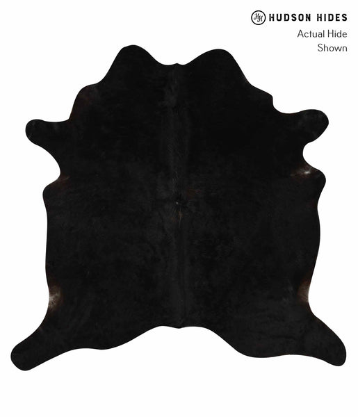 Solid Black Cowhide Rug #13331