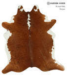 Brown and White Regular Cowhide Rug #13335
