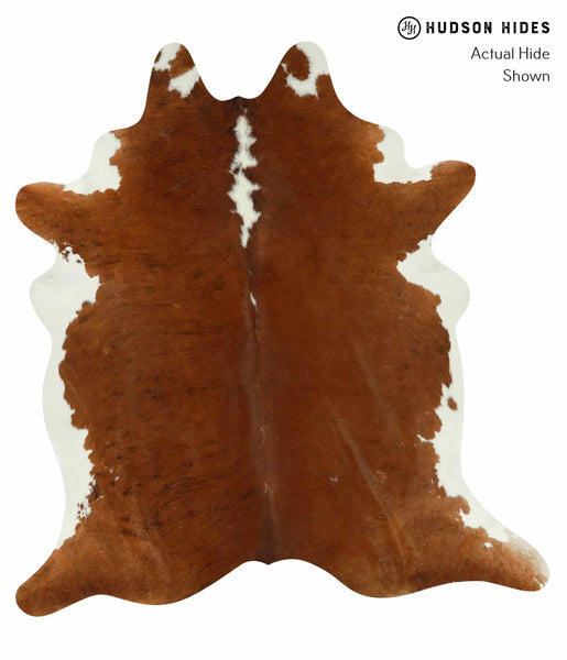 Brown and White Regular Cowhide Rug #13335