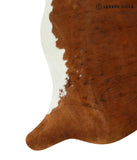 Brown and White Regular Cowhide Rug #13335