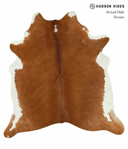 Brown and White Regular Cowhide Rug #13370