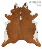 Brown and White Regular Cowhide Rug #13403