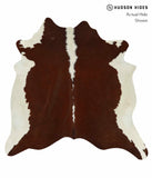 Brown with Red Cowhide Rug #13419
