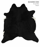 Solid Black Cowhide Rug #13440