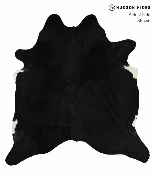 Solid Black Cowhide Rug #13440