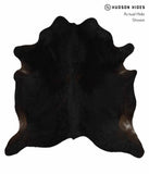 Solid Black Cowhide Rug #13494
