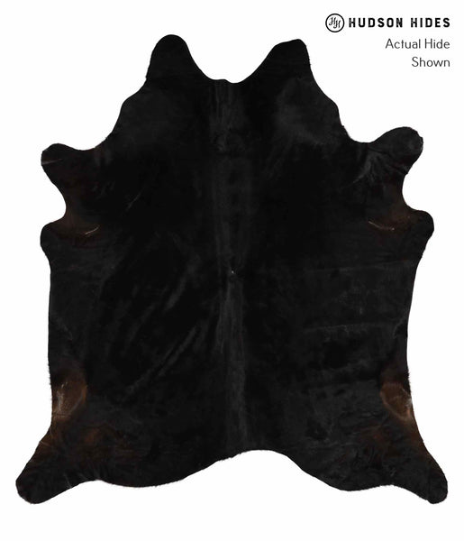 Solid Black Cowhide Rug #13518