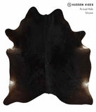 Solid Black Cowhide Rug #13540
