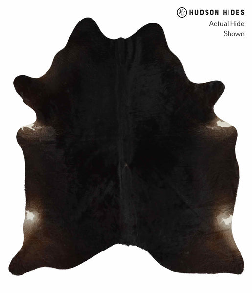 Solid Black Cowhide Rug #13540