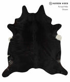 Solid Black Cowhide Rug #13578
