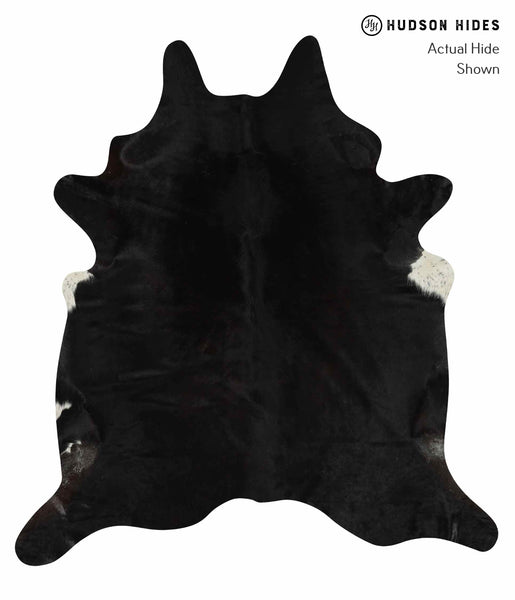 Solid Black Cowhide Rug #13578