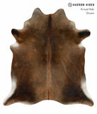 Brown with Red Cowhide Rug #13629