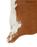 Brown and White Regular Cowhide Rug #13657
