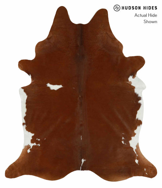 Brown and White Regular Cowhide Rug #13737