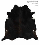 Solid Black Cowhide Rug #13746