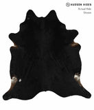Solid Black Cowhide Rug #13852