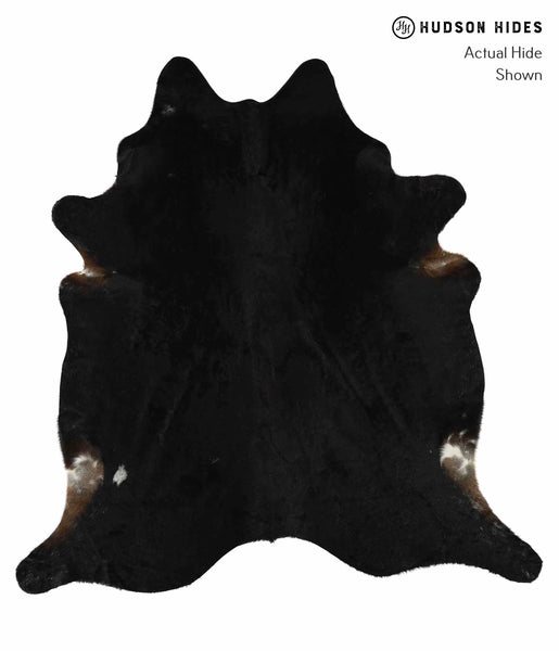 Solid Black Cowhide Rug #13852