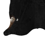 Solid Black Cowhide Rug #13852