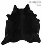 Solid Black Cowhide Rug #13862