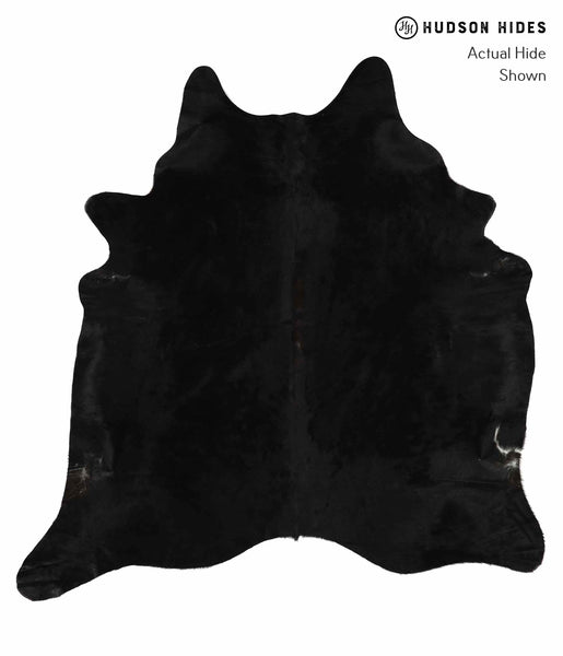 Solid Black Cowhide Rug #13862