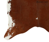 Brown with Red Cowhide Rug #13881