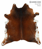 Brown with Red Cowhide Rug #13892