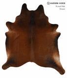 Brown with Red Cowhide Rug #14101