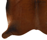 Brown with Red Cowhide Rug #14101