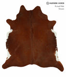 Brown with Red Cowhide Rug #14111