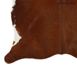 Brown with Red Cowhide Rug #14111
