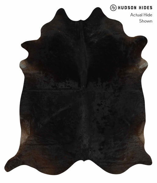 Solid Black Cowhide Rug #14193