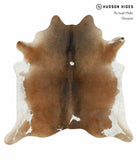 Brown with Red Cowhide Rug #14260