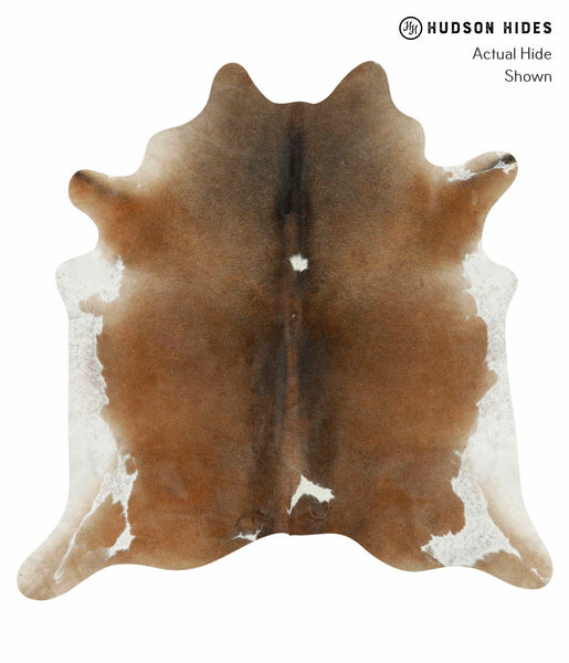 Brown with Red Cowhide Rug #14260