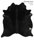 Solid Black Cowhide Rug #14264