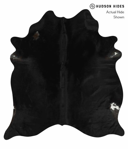 Solid Black Cowhide Rug #14264