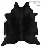 Solid Black Cowhide Rug #14311