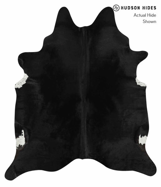 Solid Black Cowhide Rug #14311