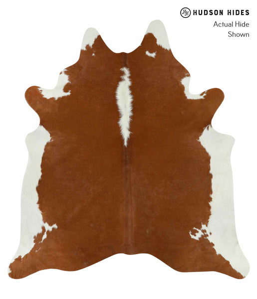 Brown and White Regular Cowhide Rug #14360