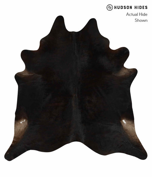 Solid Black Cowhide Rug #14364