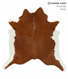 Brown and White Regular Cowhide Rug #14391