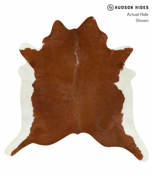 Brown and White Regular Cowhide Rug #14391