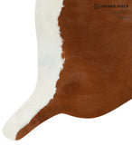 Brown and White Regular Cowhide Rug #14391