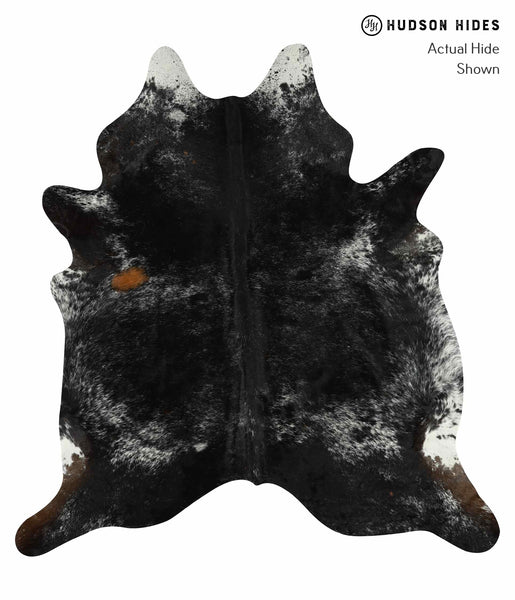 Salt and Pepper Black Cowhide Rug #14771