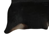 Solid Black Cowhide Rug #14793