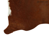 Brown with Red Cowhide Rug #14967