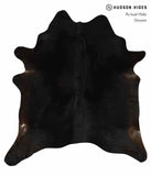 Solid Black Cowhide Rug #15013